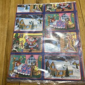 Vintage‎ Night Before Christmas Gift Wrap Paper Paul Livingston Santa Claus